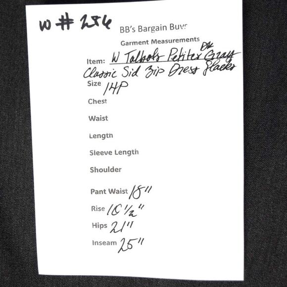 Talbots Classic Side Zip Dark Gray Dress Slacks Stretch Trouser 14P 25" inseam - Picture 8 of 8